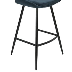 ZAGO Bar Stool Bari Metal Legs Corduroy Fabric 75cm