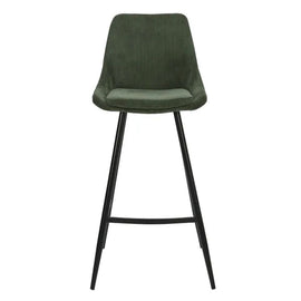 ZAGO Bar Stool Bari Metal Legs Corduroy Fabric 75cm