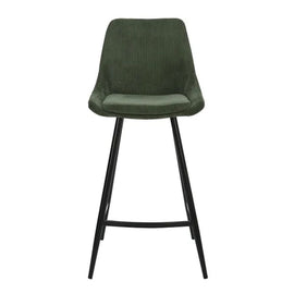 ZAGO Bar Stool Bari Metal Legs Corduroy Fabric 65cm