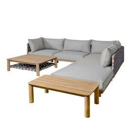 ZAGO 7-piece Outdoor Furniture Benn Fabric And Acacia