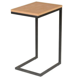 ZAGO Side Table Pia Oak Black Metal 60cm