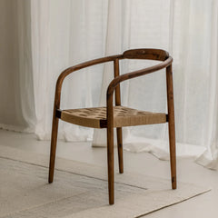 FURNIFIED Dining Chair Burnie  Acacia Walnut