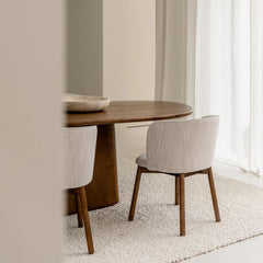 FURNIFIED Dining Chair Celia Dark Walnut