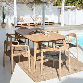 ZAGO Dining Armchair Anam Eucalyptus Colored Rope