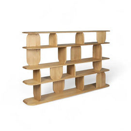 ZAGO Bookshelf Cocconing Five Shelves Natural Oak 200cm