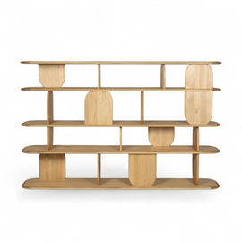 ZAGO Bookshelf Cocconing Five Shelves Natural Oak 200cm
