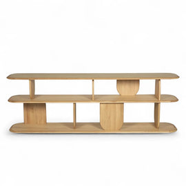 ZAGO Bookshelf Cocconing Three Shelves Natural Oak 200cm