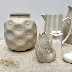 OPJET PARIS Fish ceramic Vase sand color 12cm