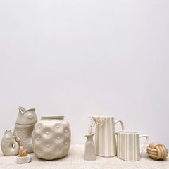 OPJET PARIS Fish ceramic Vase sand color 12cm