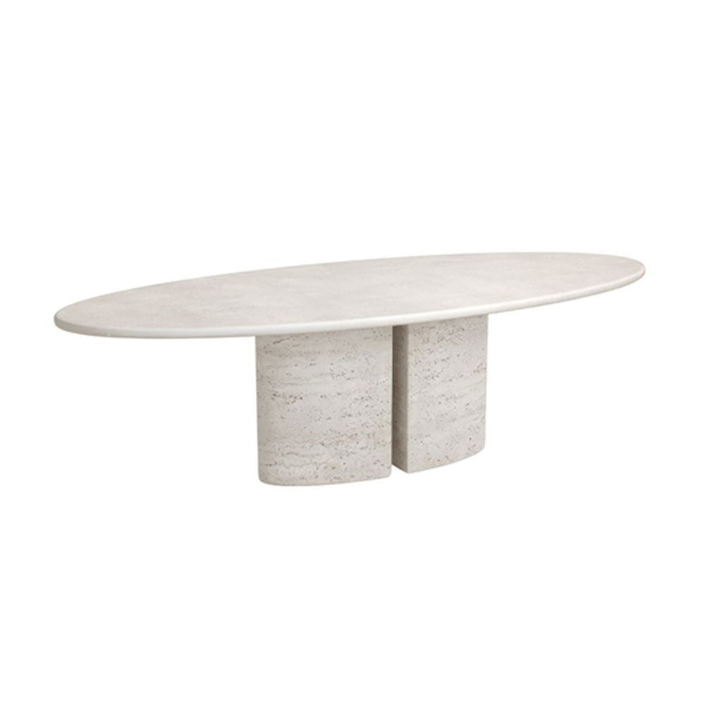 FURNIFIED Oval Dining Table Zira White 260cm