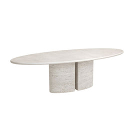 FURNIFIED Oval Dining Table Zira White 260cm