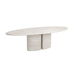 FURNIFIED Oval Dining Table Zira White 260cm