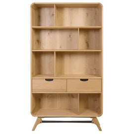 ZAGO Bookshelf Flow 2 Drawers Natural Oak