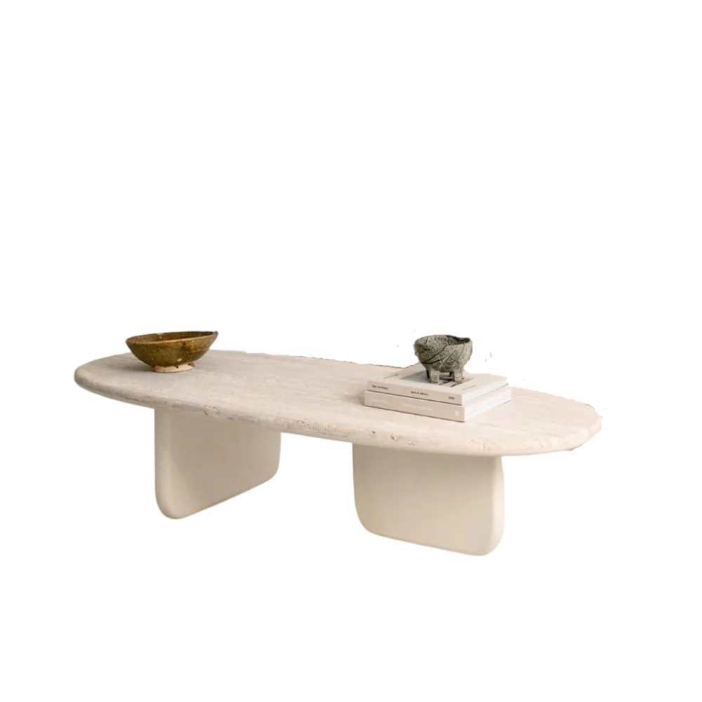 FURNIFIED Ido Coffee Table Travertine 165cm
