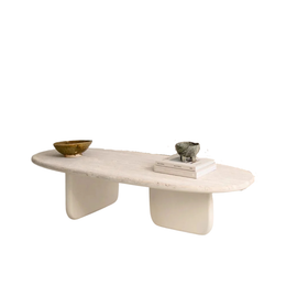 FURNIFIED Ido Coffee Table Travertine 165cm