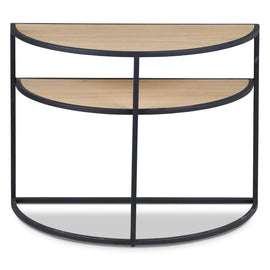 ZAGO Side Table Grayson Natural Oak Black Metal 60cm