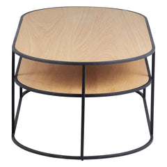 ZAGO Coffee Table Grayson Natural Oak Black Metal 120cm