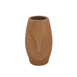 OPJET PARIS Extra Mini Brown Ceramic Face Vase 10cm