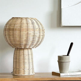 OPJET PARIS Table Lamp Circle Rattan 33cm