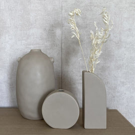 OPJET PARIS Ceramic Vase Half Door Beige 12cm