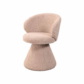 OPJET PARIS Swivel Armchair Sergio Beige Faux Fur 74cm