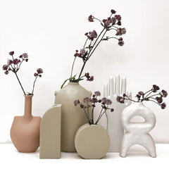 OPJET PARIS Ceramic Vase Half Door Beige 12cm