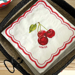 OPJET PARIS Paper Napkin Cherry Fig x20