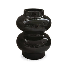 OPJET PARIS Vase Double Black Ceramic 20cm