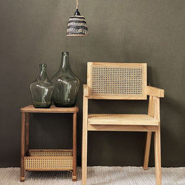 OPJET PARIS Bedside Table Fred Rattan 50cm