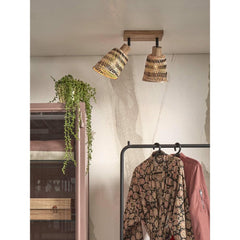 GOOD&MOJO Ceiling Lamp Java 2 Shade Bamboo