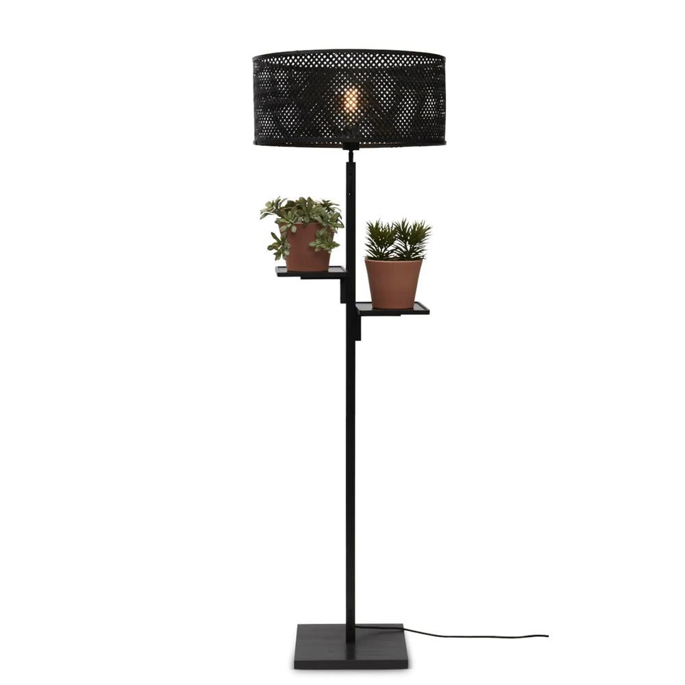 GOOD&MOJO Floor Lamp Java Shelves Bamboo 158cm