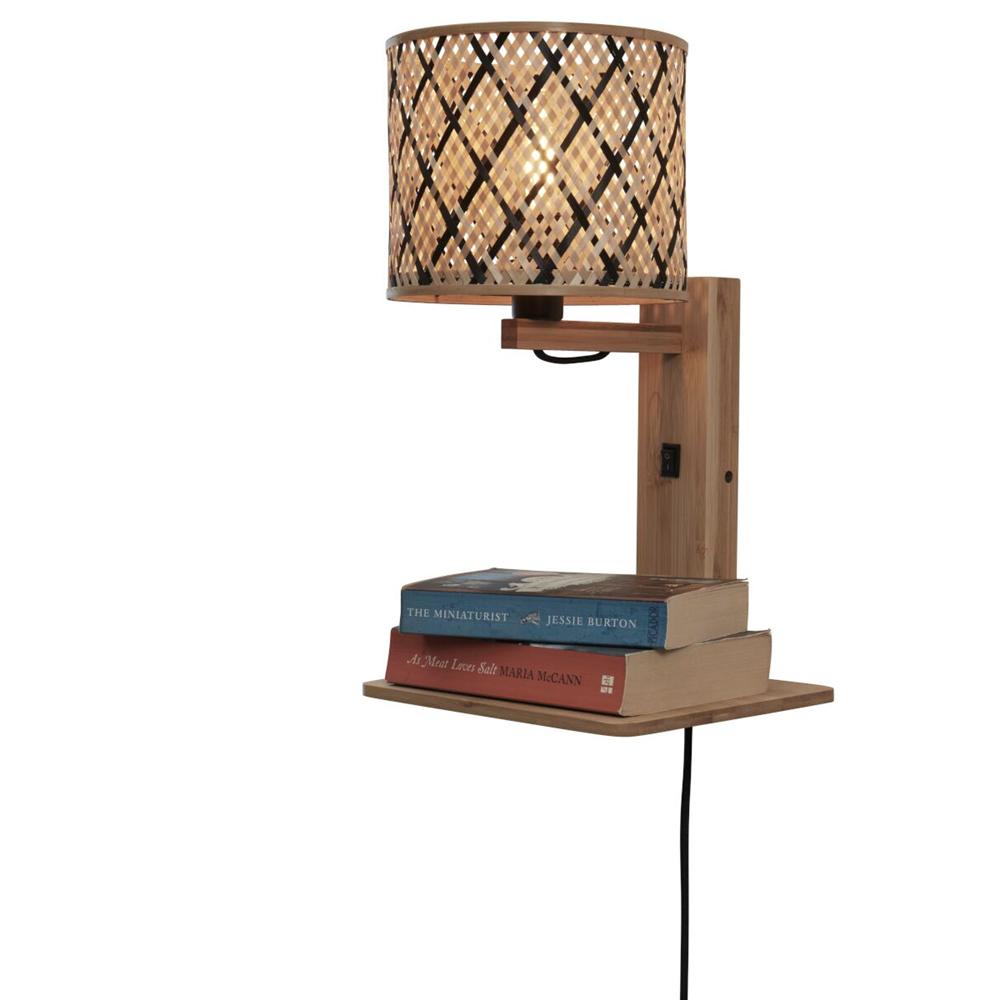 GOOD&MOJO Wall Lamp Java Shelf Bamboo 65cm