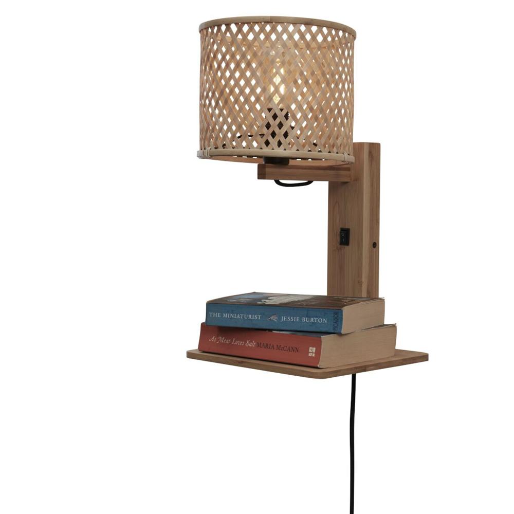 GOOD&MOJO Wall Lamp Java Shelf Bamboo 65cm