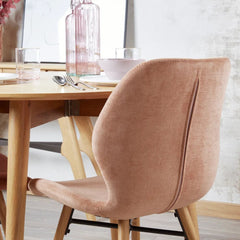 ZAGO Dining chair Keri Wood Legs Soft Touch Fabric