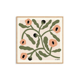 PSTR STUDIO Art Print - Madelen - Beige Poppies 50x50cm