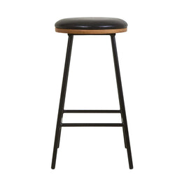 ZAGO Bar Stool Marcel Metal Legs Dark Green Leather 76cm