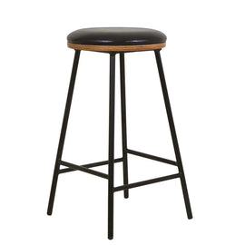 ZAGO Bar Stool Marcel Metal Legs Dark Green Leather 76cm