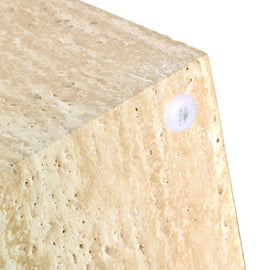 OPJET PARIS Side Table Large Maxime Travertine Effect 70cm