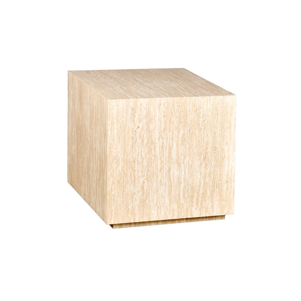 OPJET PARIS Side Table Small Maxime Travertine Effect 45cm ...