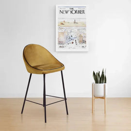 ZAGO Bar Stool Maya metal legs velvet 65cm