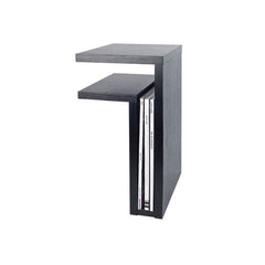 MAZE Bedside Table F-shelf Left Black Oak