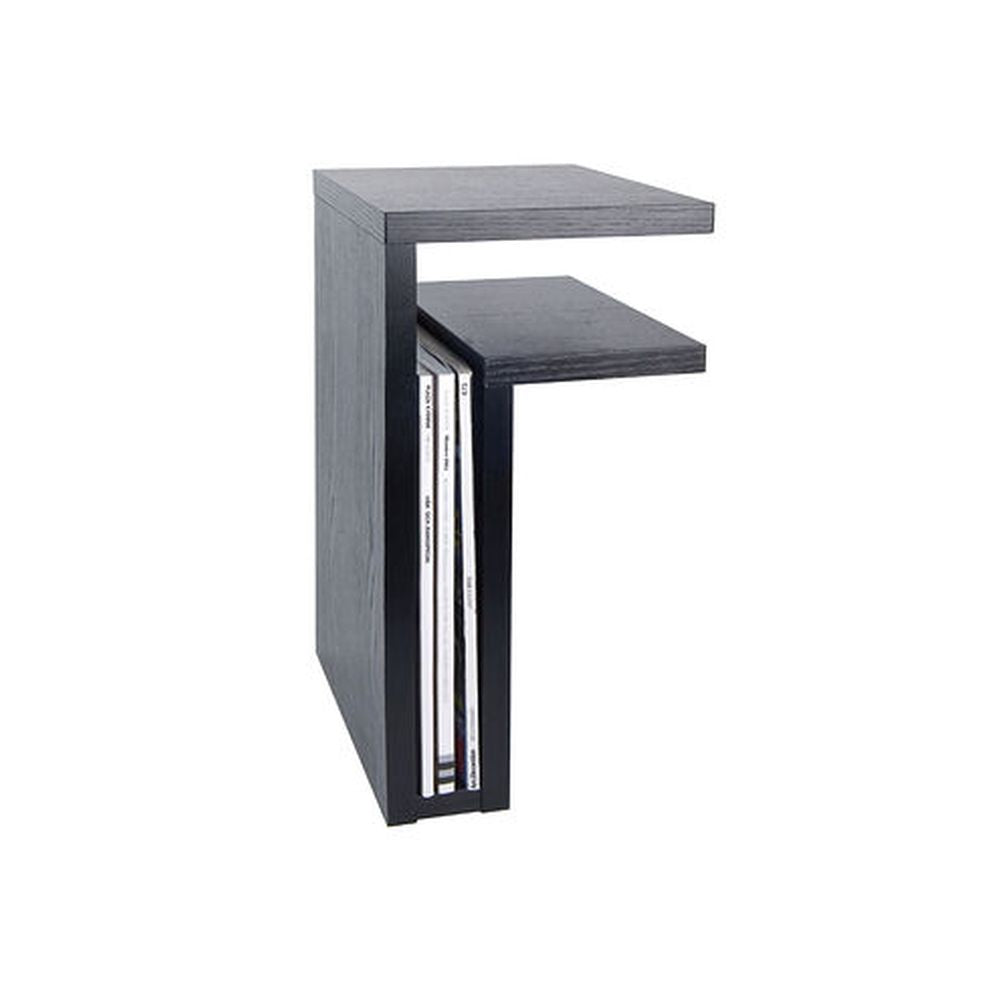 MAZE Bedside Table F-shelf Right Black Oak