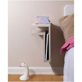 MAZE Bedside Table F-shelf Left White Oak