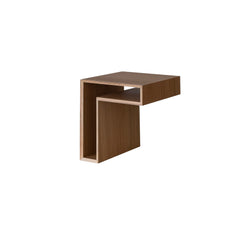 MAZE Bedside Table L-shelf Right Walnut 30cm