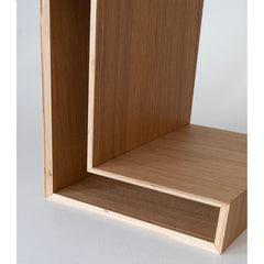 MAZE Bedside Table L-shelf Right Oak 30cm