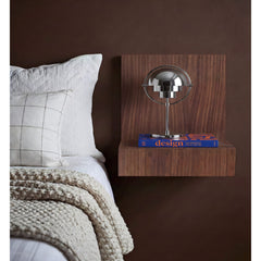 MAZE Bedside Table L-shelf Right Walnut 30cm