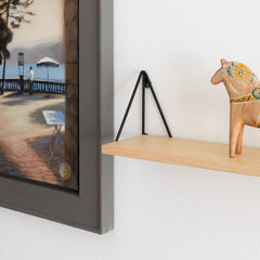 MAZE Shelf Pythagoras XS Oak Shelf + 2 Black Brackets