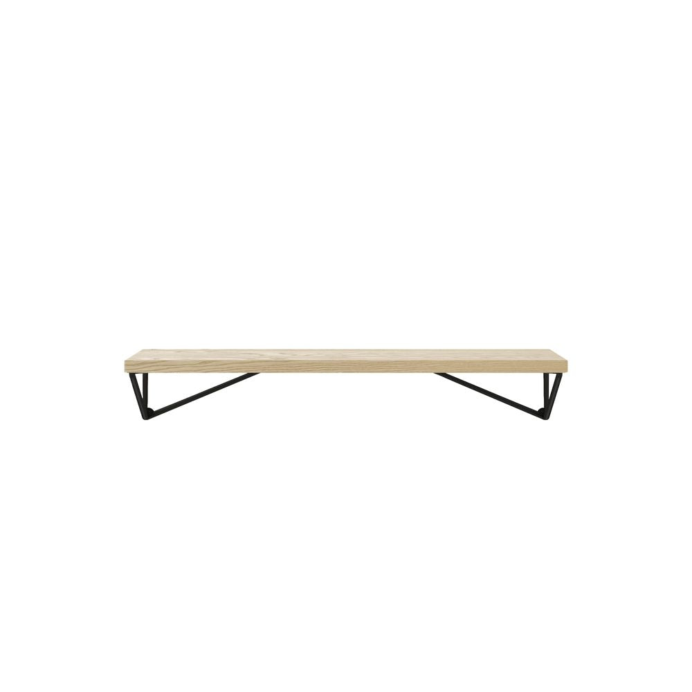 MAZE Shelf Pythagoras XS Oak Shelf + 2 Black Brackets