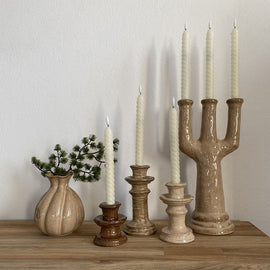 OPJET PARIS Vase Pottery Umber Ceramic 18cm