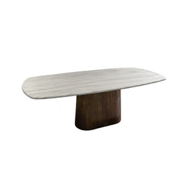 FURNIFIED Dining Table Lorient  Smoke Wood Base